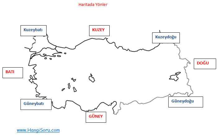 4 sinif sosyal bilgiler yonler haritasi turkiye