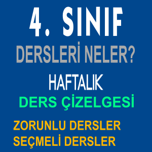 4 sinifta hangi dersler var