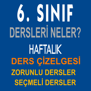 6. sınıfta hangi dersler var