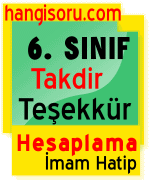 6. sınıf imam hatip takdir teşekkür hesaplama