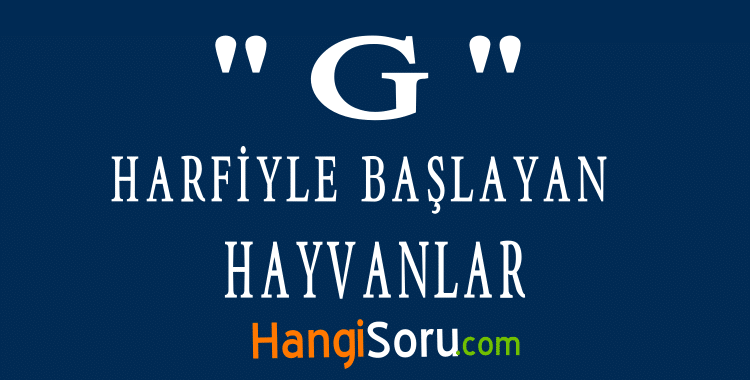 G ile baslayan hayvanlar