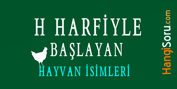 H harfiyle baslayan hayvan isimleri