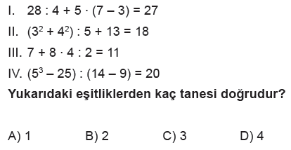 islem onceligi nedir ornek sorular